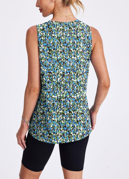 XIEERDUO Workout Tank Tops for Women Sleeveless Running Shirts Activewear Gym Yoga Floral Tops XXL