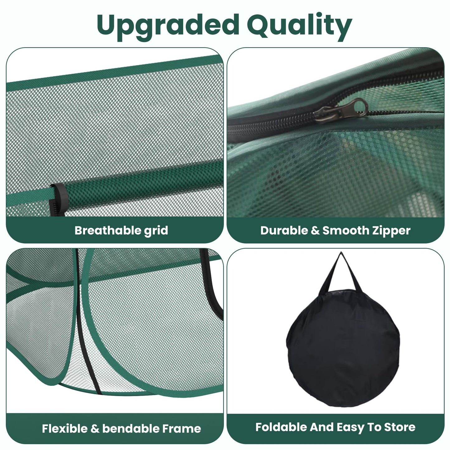 2-Pack Raised Garden Bed Covers, 45" x 22" x 17" Mesh Crop Cage, Pop-Up Plants Cover with 30% Shade Cloth for Seedlings Vegetables Fruits Flowers, Protects Against Birds Animals Pests with 16 Stakes