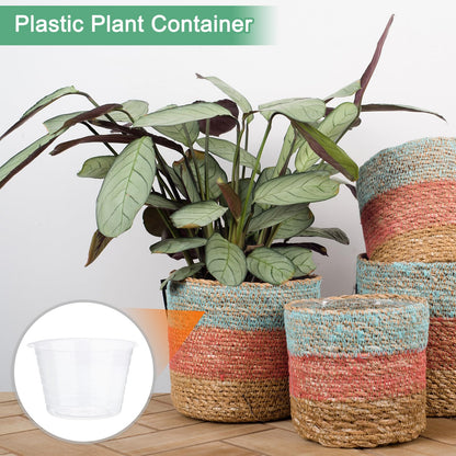 M METERXITY 10-Pack Plastic Plant Saucer, 5 Inch Clear Thin Plant Saucer Drip Tray for Indoor/Outdoor, Planter Liners Nursery Pots