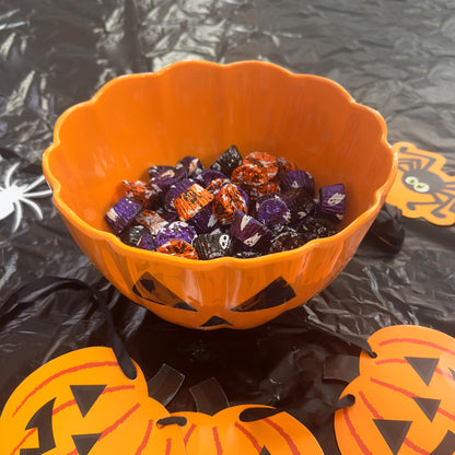 UP Halloween Pumpkin Melamine Candy Bowl, Mixing Bowl for Charcuterie, Food, Fruit, Salad, and Snack, BPA-Free, Dishwasher Safe, Shatter-Proof, Orange, 9 Inch
