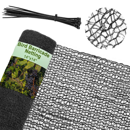 Wesnoy Bird Netting for Garden 14 x 14 ft Garden Netting with 1/4 Inch Mesh Heavy Duty Gardening Protection Mesh for Fruits, Vegetables, Trees, Flowers, Deer, Shields Plants from Birds