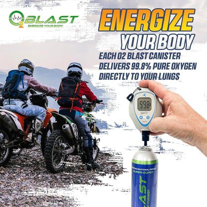 O2 Blast - Pure Oxygen Supplement - Filled with 99.99% Pure Oxygen to Support Fast Recovery, Increase Stamina & Enhance Focus for High Altitude and Action Sports, 4L Portable Can Flip-Top Cap, 3-Pack