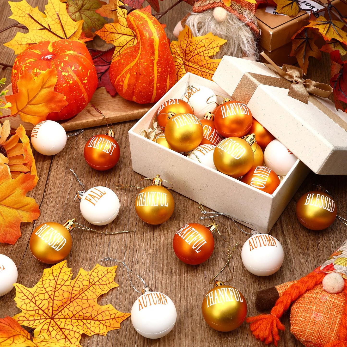 JULMELON 36 Pcs Fall Tree Ornaments for Thanksgiving Day Decor