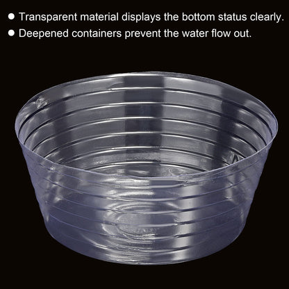 MECCANIXITY Plant Pot Saucer 8 Inch Plastic Round Flower Drip Tray for Indoor Outdoor, Clear Pack of 10