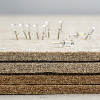 Lightomorrow Bulletin Board, 35 x 17 1/2 inches Felt Board - Decorative Pin Board, Cork Board Alternative for Wall, Foldable Self-Adhesive Vision Board Prayer Board with 20 Pushpins-Desert Brown