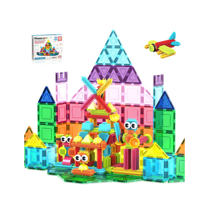 PicassoTiles Magnetic Tiles & Hedgehog 2-in1 Interlocking Brush Connector Magnet Building Blocks Construction Set Learning Playset STEM Toys Development Preschool Education Toy Toddler Age 3 Up PTE21
