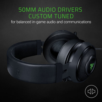 Razer Kraken 7.1 V2: 7.1 Surround Sound - Retractable Noise-Cancelling Mic - Lightweight Aluminum Frame - Gaming Headset Works with PC, PS4, Xbox One, Switch, & Mobile Devices - Black
