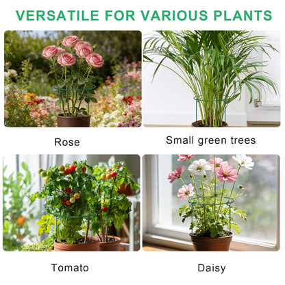 HiGift 3 Pack Peony Cages Support Stakes Ring for Garden, Round Plant Support for Outdoor (10" W x 17" H), Indoor Plant Cages Hoops Plant Rings for Tomatoes,Rose,Astilbes,Vine Indoor Potted Plants