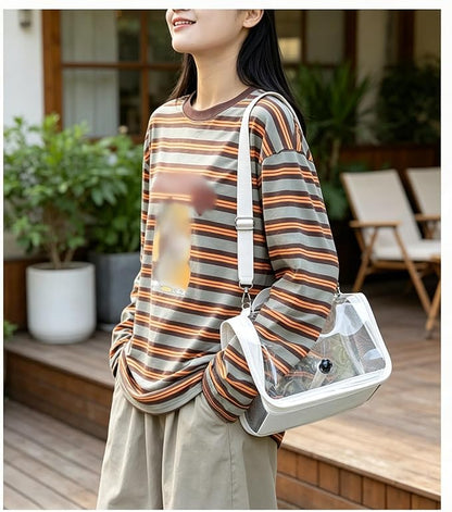Generic Bird Travel Carrier Lightweight Bird Backpack with Perch Bird Travel Cage for Parakeet Cockatiel Conure Outdoor Travel Camping and Vacation. (White)