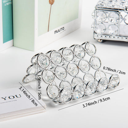 Feyarl Crystal Business Card Holder Stand Office Business Name Cards Display Sparkly Desktop Gift Card Photo Organizer Storage for Office Meeting Desk Front