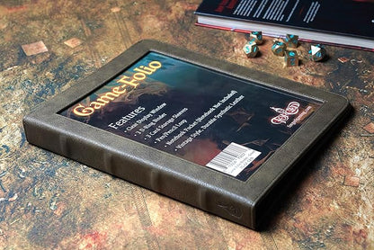 Forged Dice Co. Game-Folio PU Leather Portfolio Binder - Gaming Binder for DND Character Sheets with DND Spell Cards Organizer and Clear Front Pocket - Compatible with Dungeons and Dragons RPG - Green