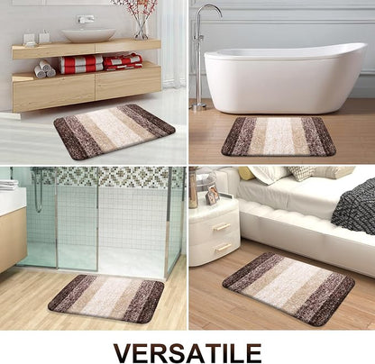 OLANLY Bathroom Rugs Mat 34x21, Extra Soft Absorbent Microfiber Bath Rugs, Rubber Backing, Quick Dry, Machine Washable Bath Mats for Bathroom Floor, Tub and Shower, Home Decor Accessories, Brown