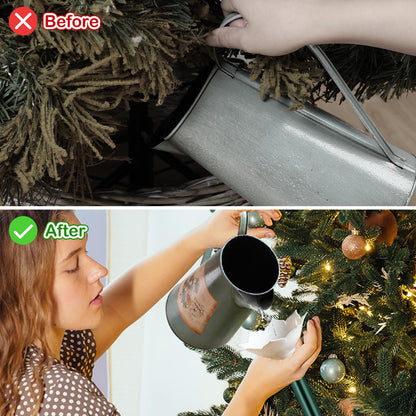 Tioncy Christmas Tree Watering System with Poinsettia Wide Opening Design Stainless Steel Christmas Tree Watering Funnel with Long Funnel Spout for Indoor and Outdoor Trees(White)