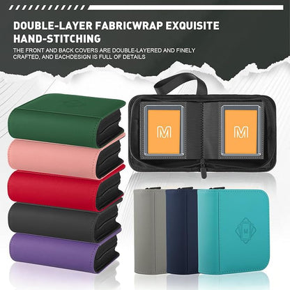 1 Pocket Toploader Binder Holds 40 Cards with 20 Sleeves Collectible Trading Card Album, for 3x4 Toploaders Hard Cases for TCG, MTG, Sports, Baseball, Football, Small Sports Card Book (1Black)