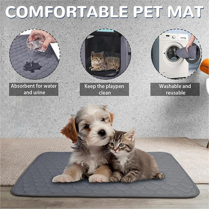 Portable Dog Cat Playpen with Waterproof Pad,Collapsible Pet Puppy Kitten Crate,Foldable Small Animals Kennel Cage for Indoor Outdoor Travel Camping,Water-Resistant Breathable Shade Cover (Green M)