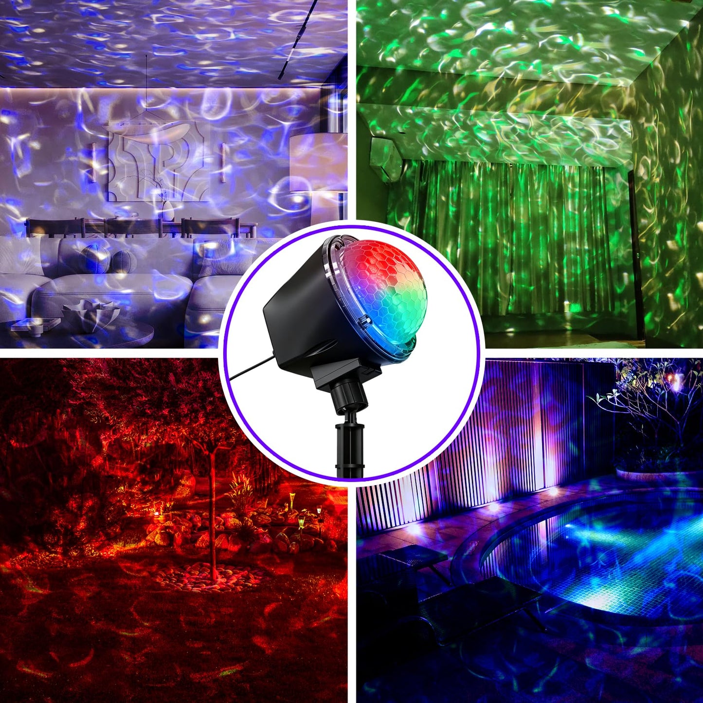 Christmas Ocean Wave Projector Light Outdoor，Halloween Water Effect Lamp