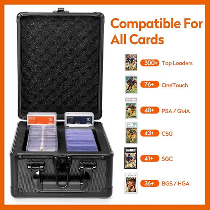 Graded Card Storage Box, PSA Slab Case Holder for Graded Cards, Top Loaders Trading Card Storage Hard Case for Sports Card, Top Loaders, One Touch, Game Cards (2 Row)
