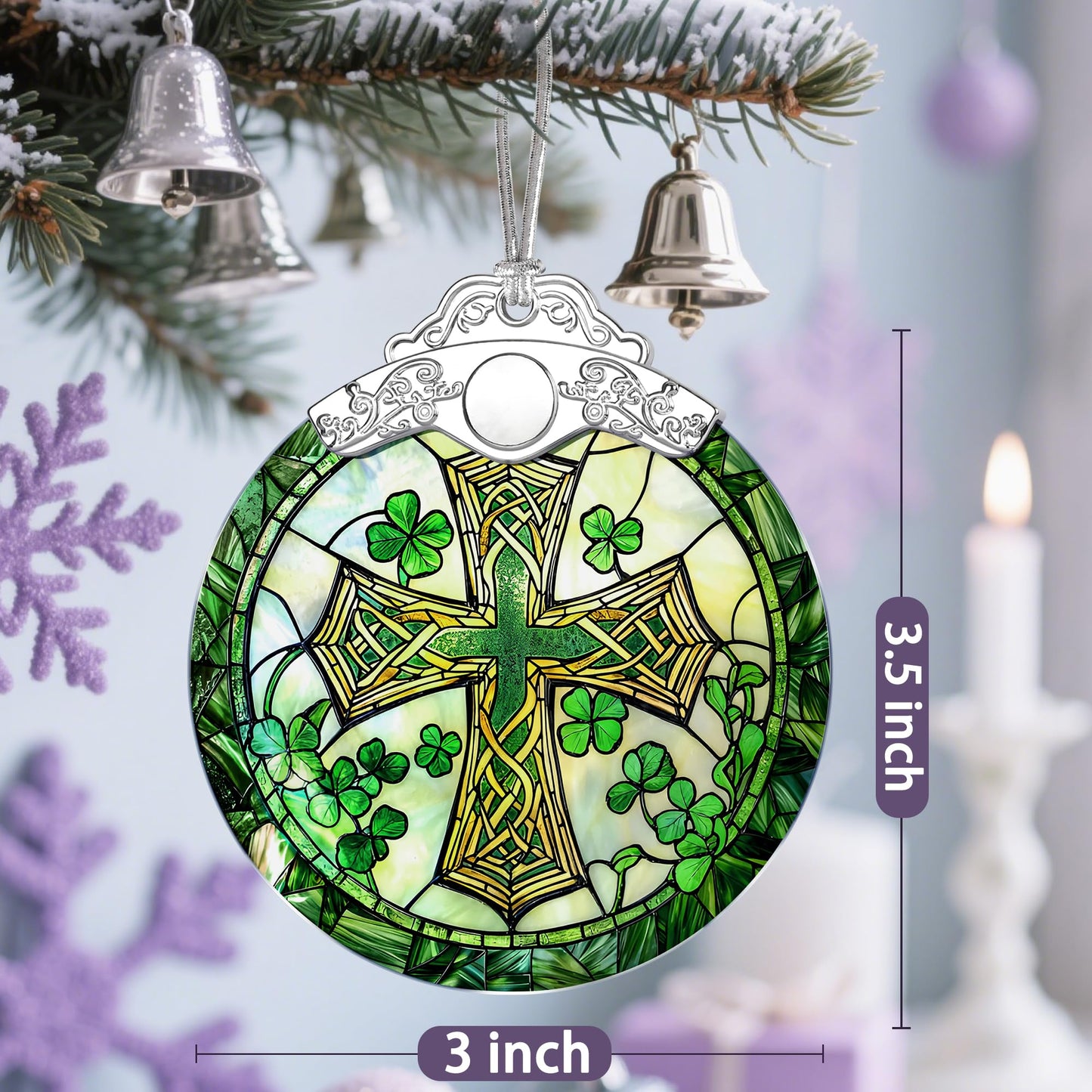 Stained Glass Cross Ornament, Christmas Ornaments, Christmas Decorations for Tree, Holiday Ornament, Religious Gifts, Cross Gifts, Gift Ideas & Christian Gift