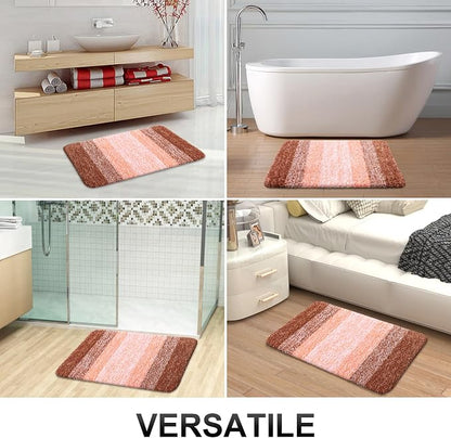 OLANLY Large Bathroom Rugs Mat 54x24, Extra Soft Absorbent Microfiber Bath Rugs, Rubber Backing, Quick Dry, Machine Washable Bath Mat for Bathroom Floor, Tub and Shower, Home Decor Accessories, Orange
