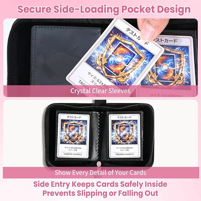 Mini Trading Card Binder Album, 1 Pocket Card Binder with 20 Double-Sided Pages 40 Pockets, Side Loading Small Card Binder for Trading Cards, Single Card Holder Book for Collectors and Kids