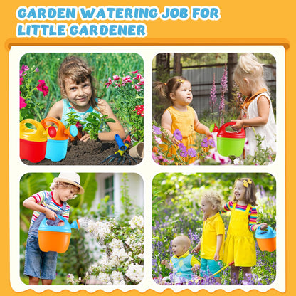 Lenwen 6 Packs Plastic Watering Can for Kids Garden Equipment Toy Watering Pail for Girls and Boys Plant Watering Can Bath Garden Toys Gardening Beach Tools (6 Colors)