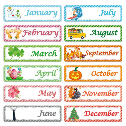 Months of The Year for Classroom,Educational Calendar Magnets for Whiteboard,Magnetic Days of The Month for Whiteboard,Perfect for Kids Learning, Teachers & Parents (Month)