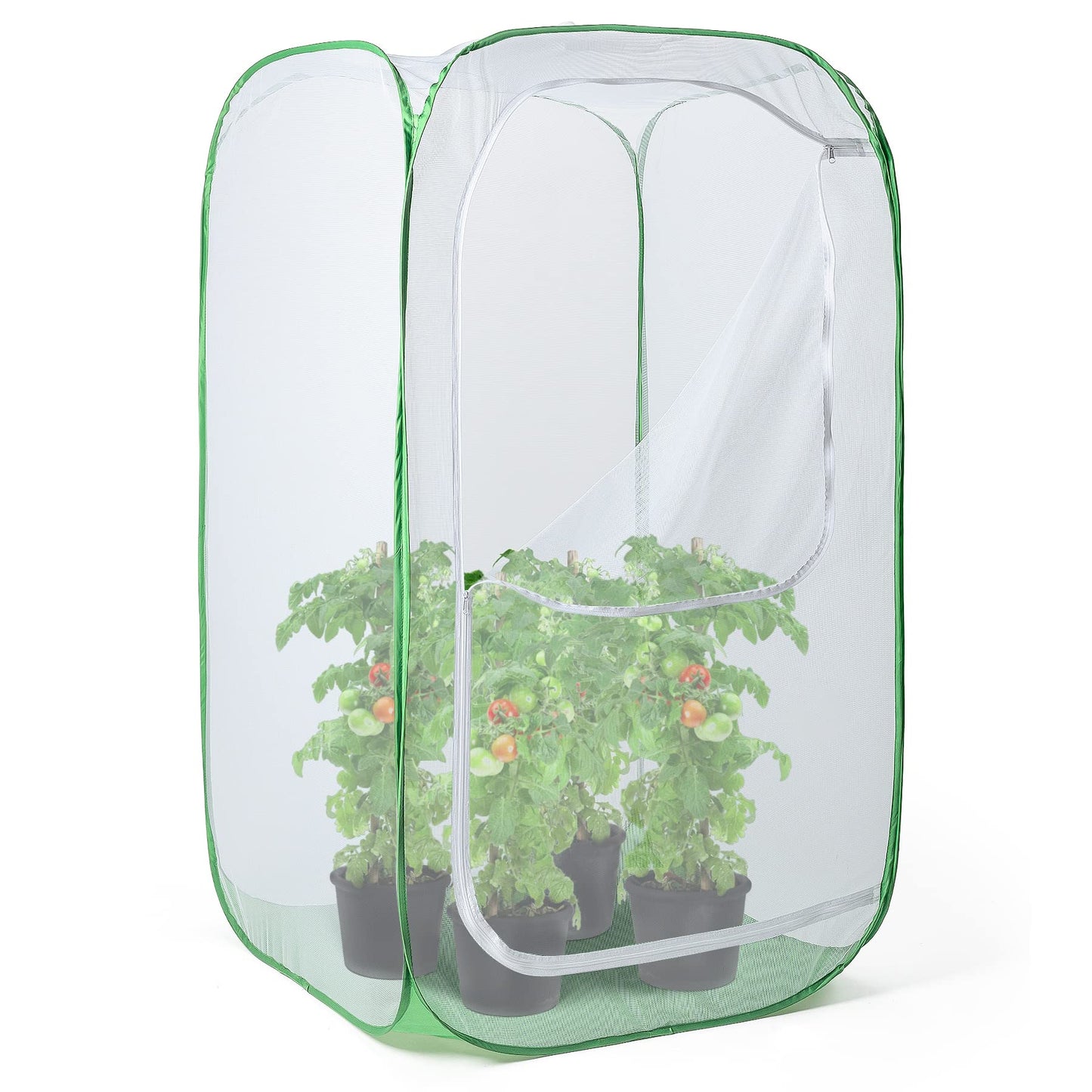 59" Outdoor Mesh Plant Enclosure, Mesh Plant Cover for Pests, Bird and Pest Protection Guard for Fruit, Vegetables, Flowers and Herbs Pop-Up Cage 35"x35"x59"