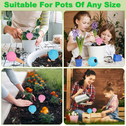 Tuzinano 4-Pack Terracotta Self-Watering Spikes | Eco-Friendly Iron-Rich Clay Olla Irrigation System | Vacation Plant Sitter for Potted Flowers, Herbs, and Succulents