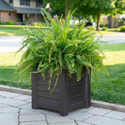 Mayne 5866-ES Lakeland Square Patio Planter, 16x16, Espresso