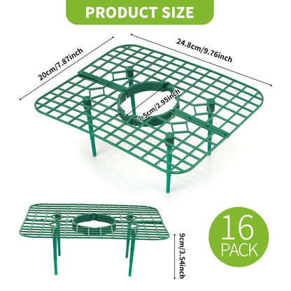 GouZaak 16 Pack Square Strawberry Supports Stand for Garden Strawberry Growing Racks for Keeping Garden Strawberry Clean (Green)