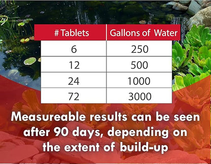 KoiWorx Muck Reducer, 145 Tablets Treats up to 6,000 Gallons of Water, Beneficial Bacteria Reduces Muck, Sludge and Organic Build up, Formulated for Ponds, Water Features and Safe for Koi