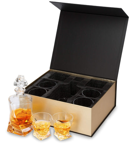 KANARS Whiskey Decanter Set, Premium Crystal Liquor Decanter with 6 Old Fashioned Glasses for Cocktail Scotch Bourbon Irish Whisky Alcohol, Unique Men Gifts for Father's Day Housewarming Birthday