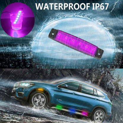 FZSSHYG 20 Pcs Purple LED Rock Strip Lights,Wheel Well Underglow Lighting Kits,Car Rock Lights Exterior Side Marker Lights for Wrangler Truck Golf Cart RV RV SUV Offroad