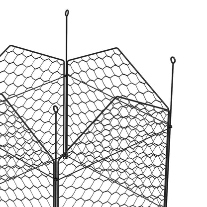 Garden Chicken Wire Cloche, 12" x 14" Plant Protectors from Animals, 4 Pack Metal Crop Cages to Keep Animals Out, Black