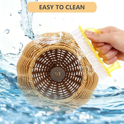 Hypeety Rattan Steel Frame Bird Nest for Cage Chewproof Parakeet Nest House Small Bird Bed Hammock with Removable Soft Plush Cushion for Small Parrots Budgies Canaries Cockatiels Finches Lovebirds
