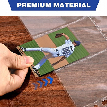 200 Pack 9 Pocket Card Sleeves Binder Sheets, Holds 3600 Cards, Trading Card Sleeves for 3 Ring Binder, Protective Pages Sheets for Baseball, Football, Business, Game Cards