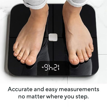 Wyze Scale for Body Weight, Digital Bathroom Smart Scale for Body Fat, BMI, and Heart Rate, 12 Body Composition Analyzer with App, Bluetooth, 400 lb (Blue)