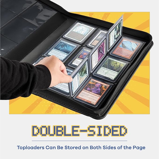 9-Pocket Toploader Binder, Clovecat Premium Card Book, Holds 252 Trading Card with 20 Removable Top-loader Sleeves, PU Card Holder Folders,Card Album for MTG, TCG, Yugioh, Game & Sports Cards (Pink)