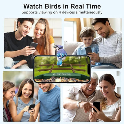 birdsnap® PAV-Bird Feeder with Camera,2K HD with 64GB Card, AI Identify Smart Bird House Cam Solar Panel,Live Stream,Motion Detection,Auto Record Video for Backyard Outdoors,Ideal Gift for Bird Lover