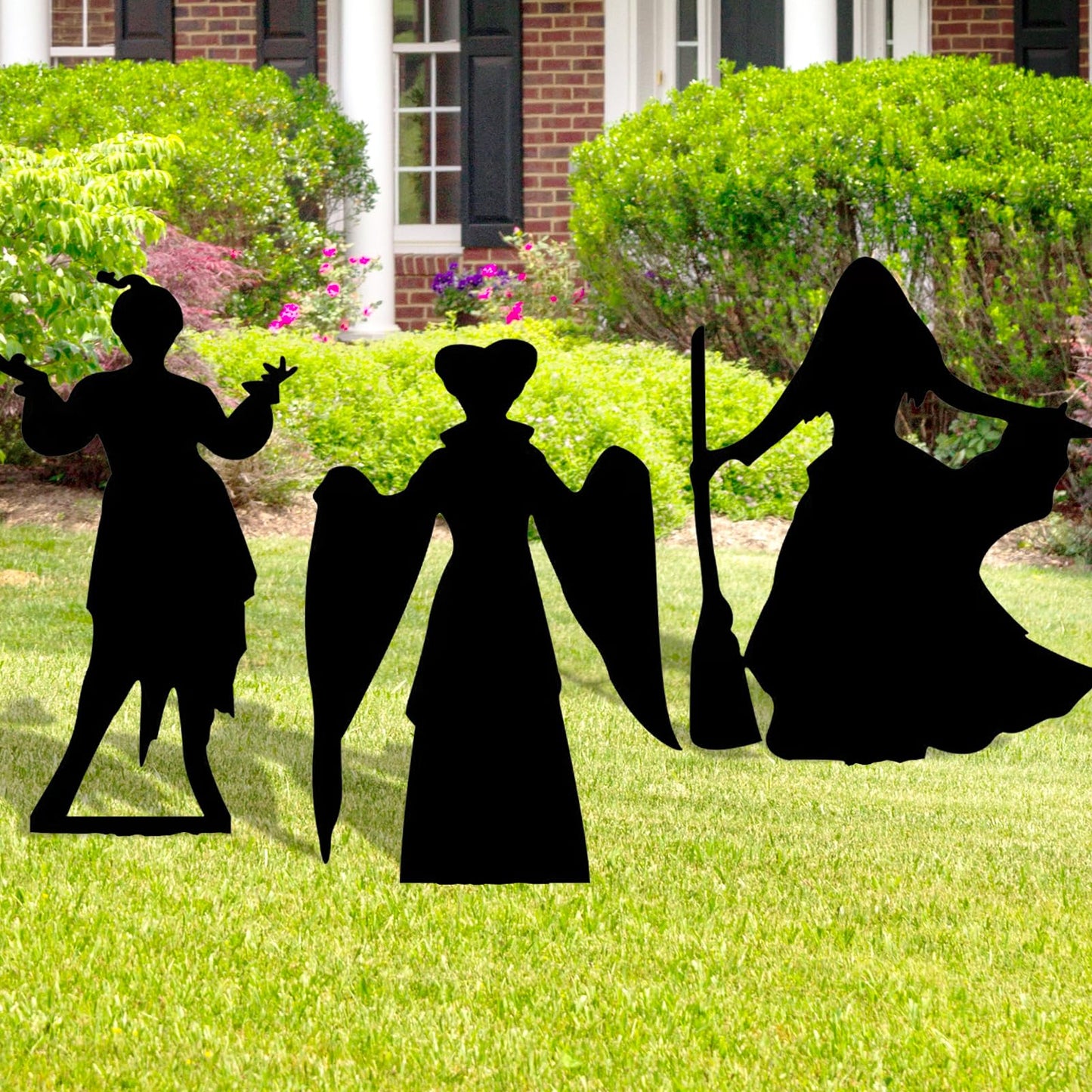 Nitakou Witch Halloween Decorations Outdoor Hocus Pocus Garden Metal Stakes Decor, Halloween Silhouette Party Yard Signs with Stakes,Trick or Treat Party Supplies for Kids Home Party