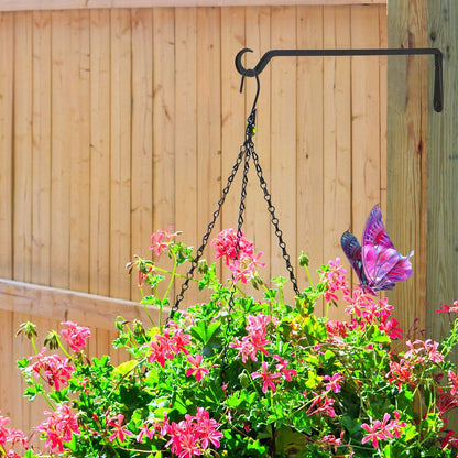 YELOKIE 16inch 2 Pack Plant Hanger, Sturdy Hanging Plant Hangers Outdoor, Bird Feeder Hanger for Bird, Plant Hangers for Planters, Lanterns, Wind Chimes Indoor Outdoor, Upgrade Black