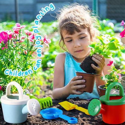 Sosation 24 Pcs Kids Watering Can and Beach Sand Shovel Set 12 Small Plastic Watering Can Bulk 12 Sand Shovels Mini Water Pail with Handle Outdoor Play Toys Child Gardening Tools for Girl Boy Gift