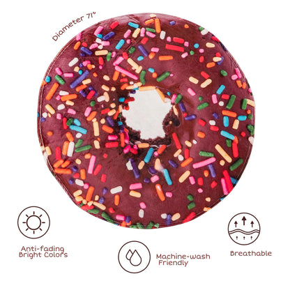 BATTILO HOME Realistic Food Novelty Tortilla Blanket Memorial Day Soft and Cozy Fleece Blanket Round Tortilla Throws Blanket (Donut&Coffee, 71 inches)