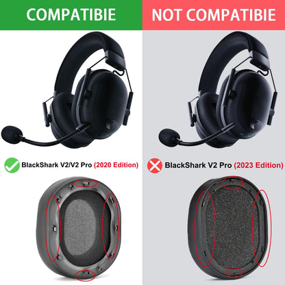 BlackShark V2 PRO Upgrade Quality Cooling Gel Ear Pads - defean Ear Cushion Replacement Compatible with Razer BlackShark V2/BlackShark V2 Pro (Does Not Fit 2023 Model) Gaming Headset, Added Thickness