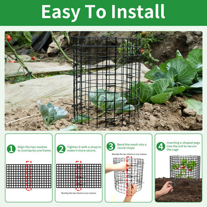 LAPEQQIOJEJ 5 Pack Plant Protector from Animals, 24x12 Inches Wire Plant Protector, Plant Cages to Keep Animals Out