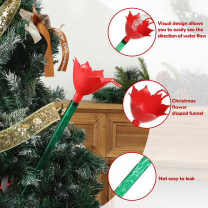 4 Pack 48 Inch Clear Christmas Tree Watering Funnel with Long Plastic Tube Watering System for Large Indoor Outdoor Xmas Tree Prevents Fire