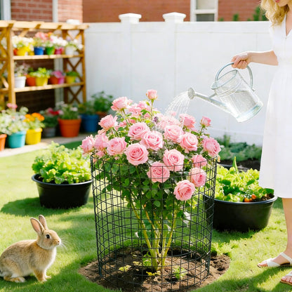 Nexum 45Pcs Plant Protectors from Animals – 16" x 12" Metal Tree Trunk Guards, Garden Plant Cloches & Expandable Plant Cages to Protect from Deer, Rabbits & Lawn