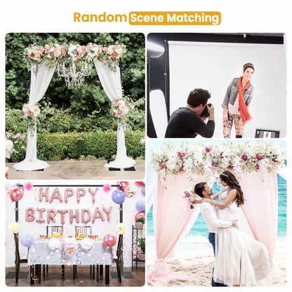 Jiang&Rong 10ft x 10ft Adjustable Backdrop Stand Kit - Heavy Duty Pipe and Drape Stand for Wedding, Birthday Party, Banquet Decorations (Black)