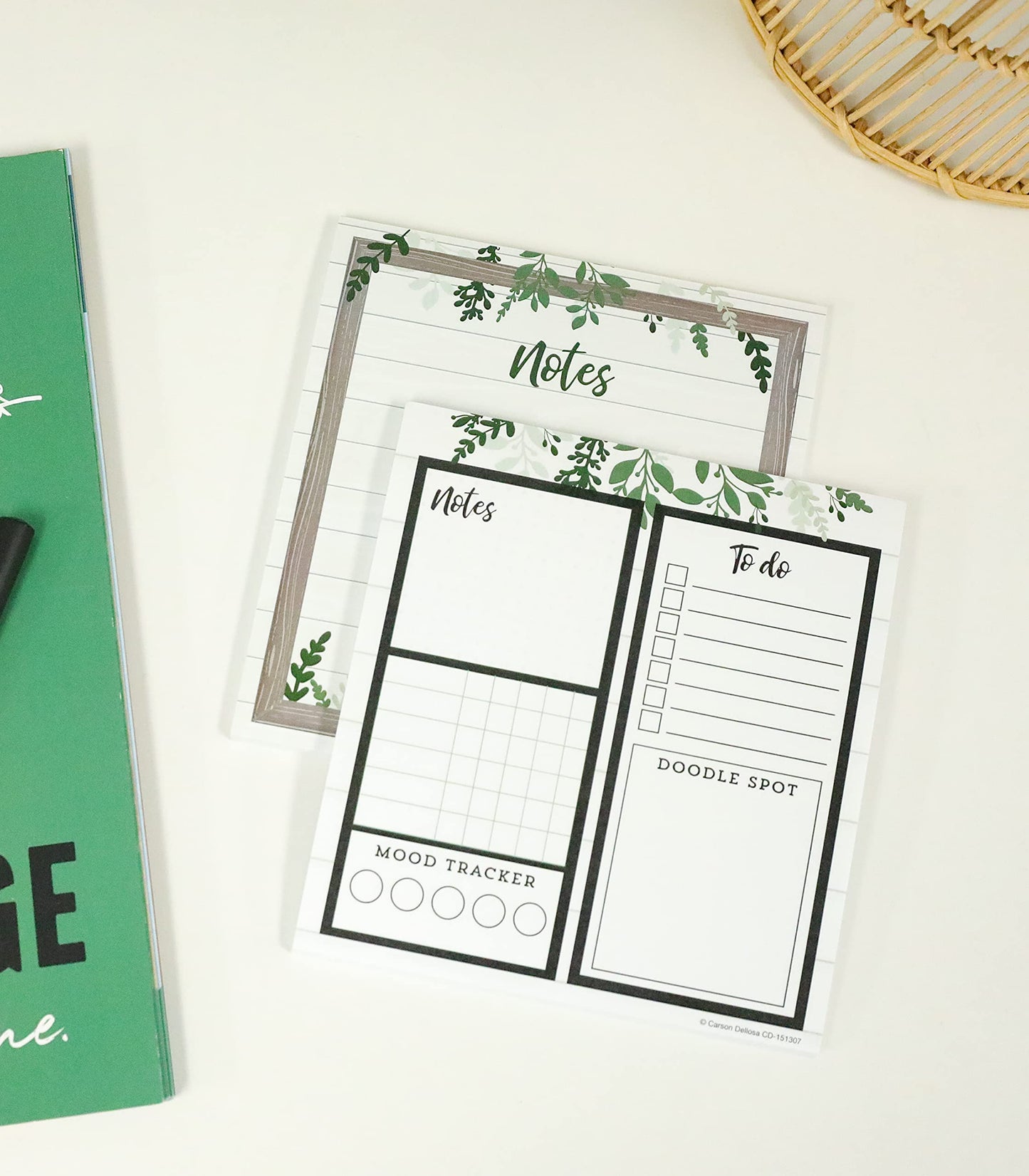 Carson Dellosa Farmhouse Notepad 4-Pack, Note Pads for Goals, To Do List, Checklist, Notes, Sketch Pad, and Classroom Organization Stationary, Desk Accessories and Office Supplies