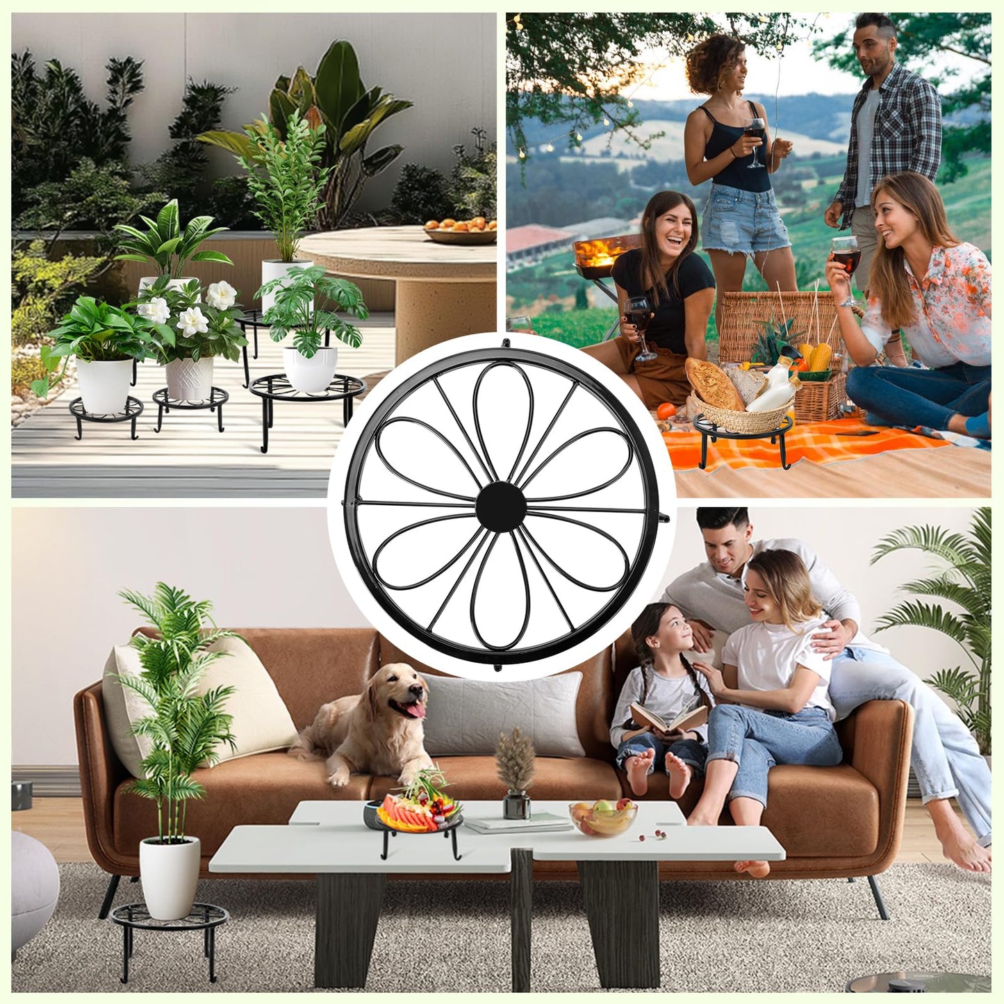 ESRICH 10 Pack Plant Stand, Metal Plant Stands for Outdoor Indoor Plants, Heavy Duty Plant Stands for Multiple Plant, Anti-Rust Iron Plant Pot Shelffor Planter, Potted Plant Holder for Garden Home